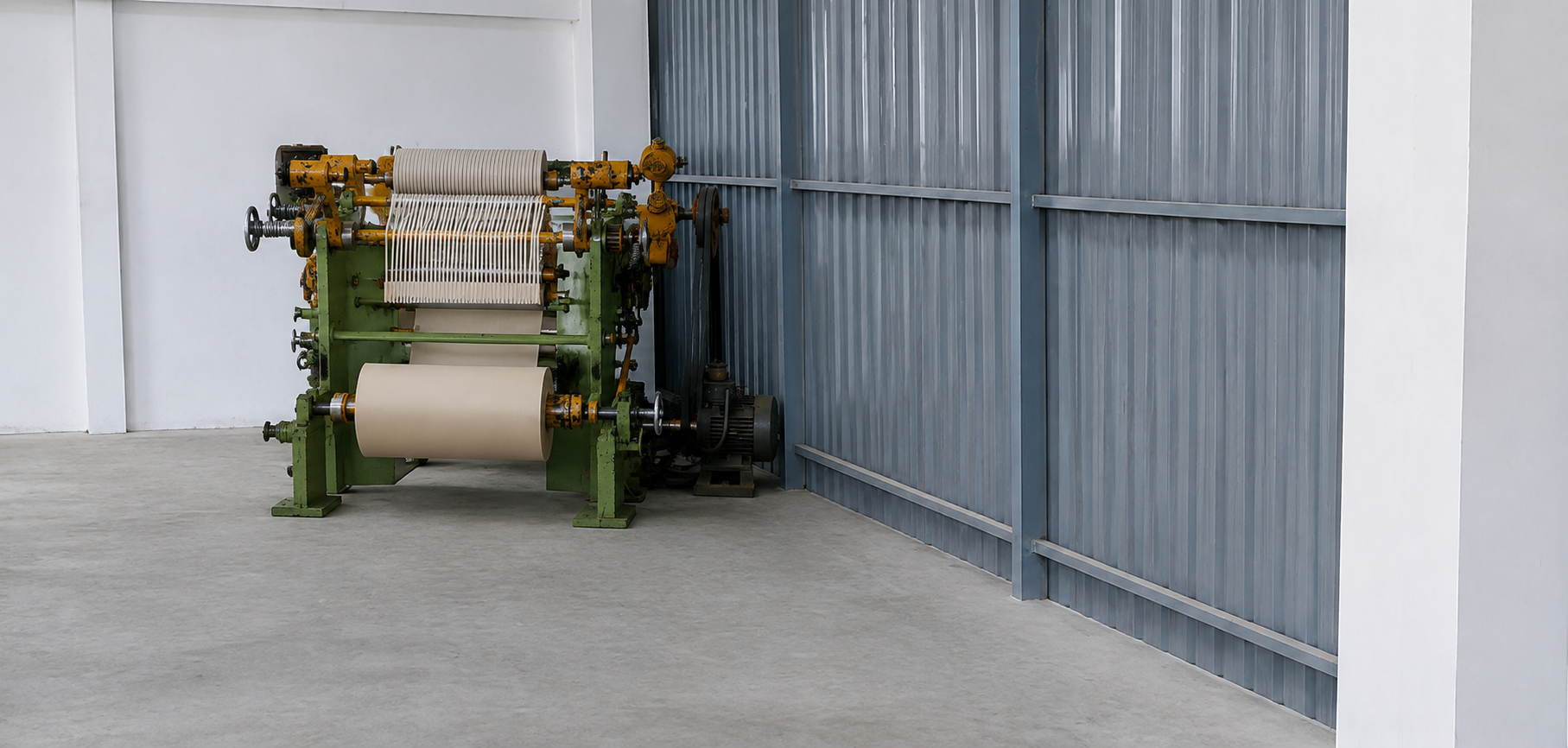 Kraft paper cutting and slitting machine at Ferrum Iron factory Pithampur