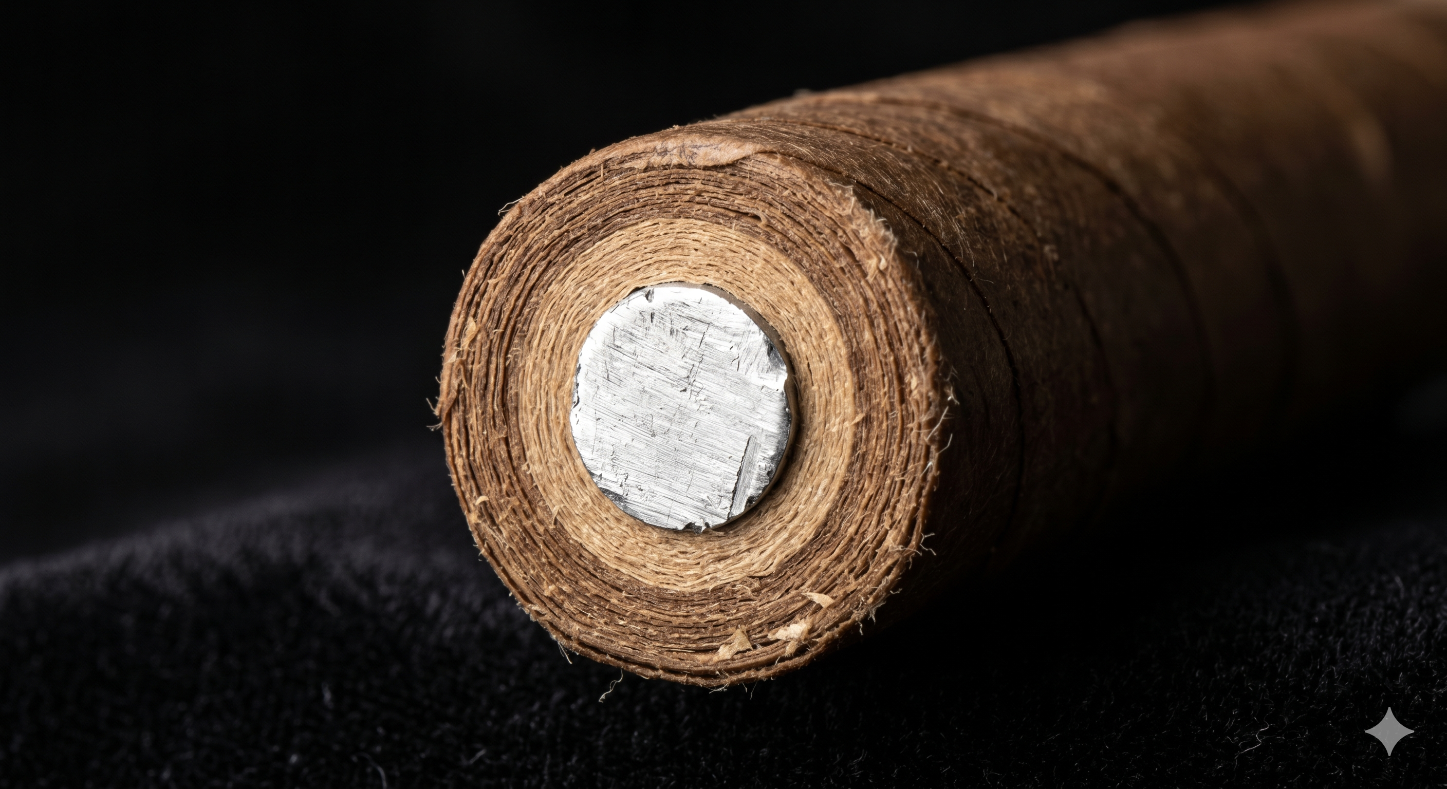 Cross-section of DPC aluminium wire showing conductor and double paper insulation layers